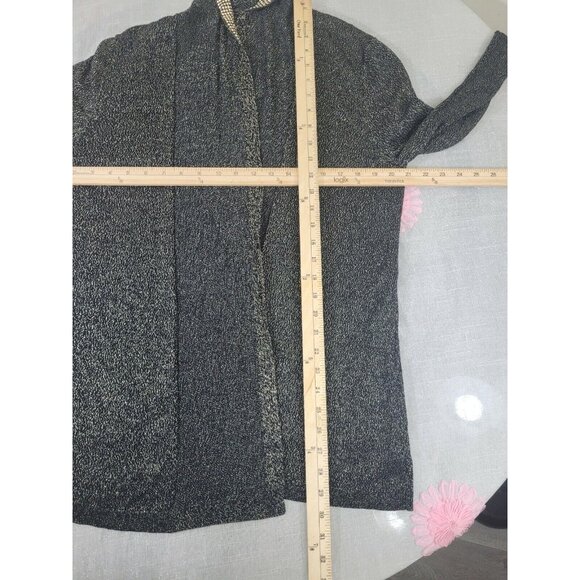 Ruby Rd Women's Size L Layered Look Jkt Top Combo Black Gold Sparkle Stretch 34 - Picture 8 of 9